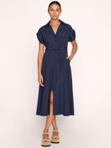 The Fia Belted Dress - Navy