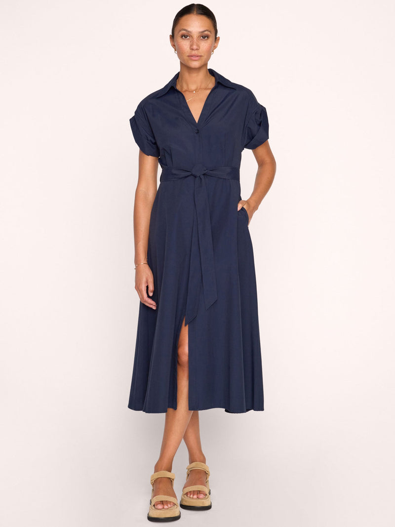The Fia Belted Dress - Navy