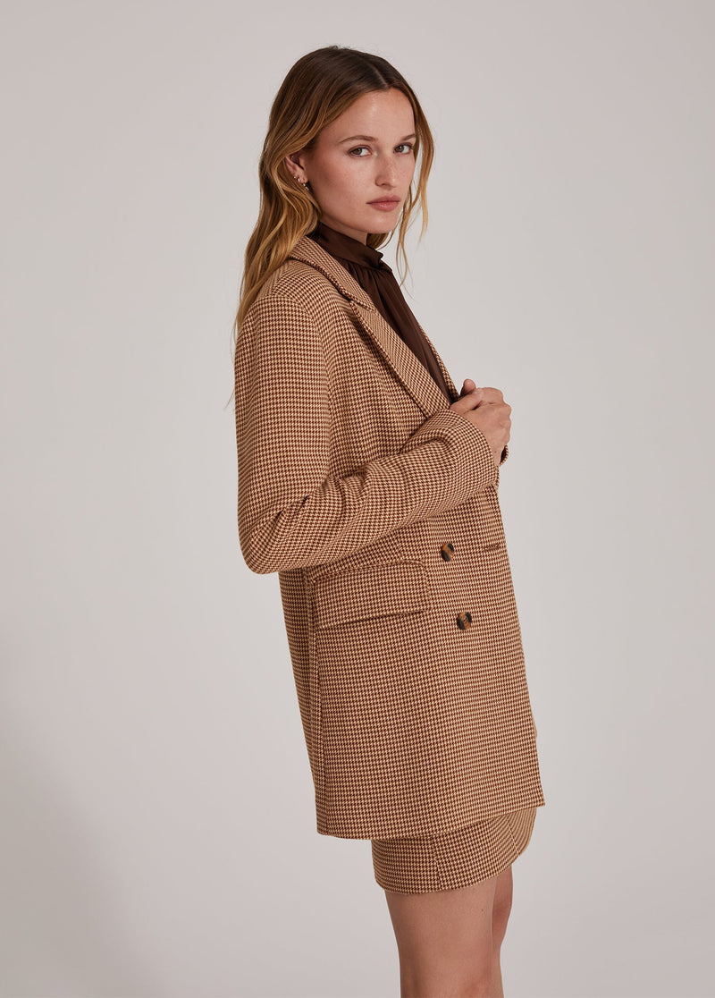 THE PHOEBE BLAZER - TOFFEE HOUNDSTOOTH