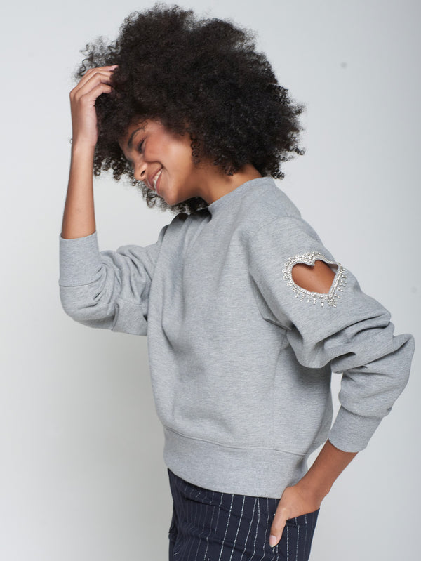 CUT OUT HEART SWEATSHIRT