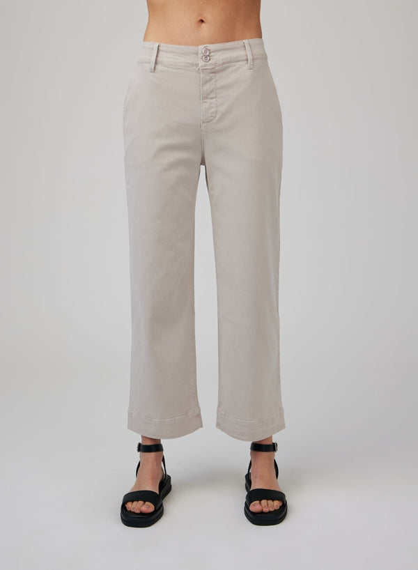 Saige Wide Leg Crop - Coastal Stone