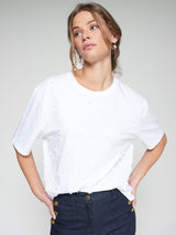 Floral Sequins Tee - White