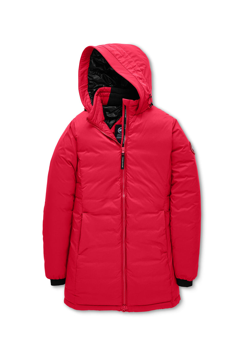 CAMP HOODED DOWN JACKET MATTE FINISH - RED